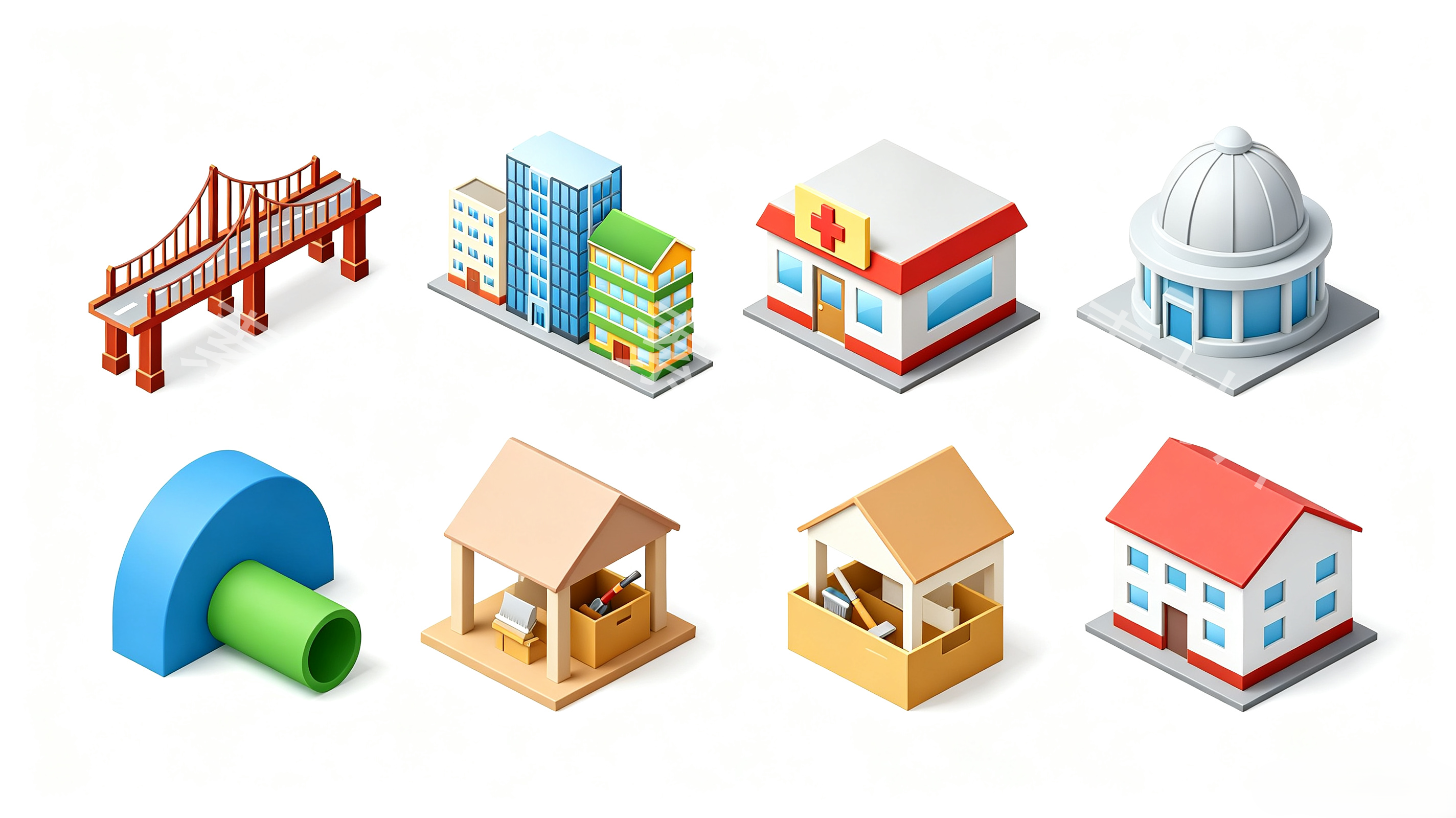 城市建筑物PNG图标